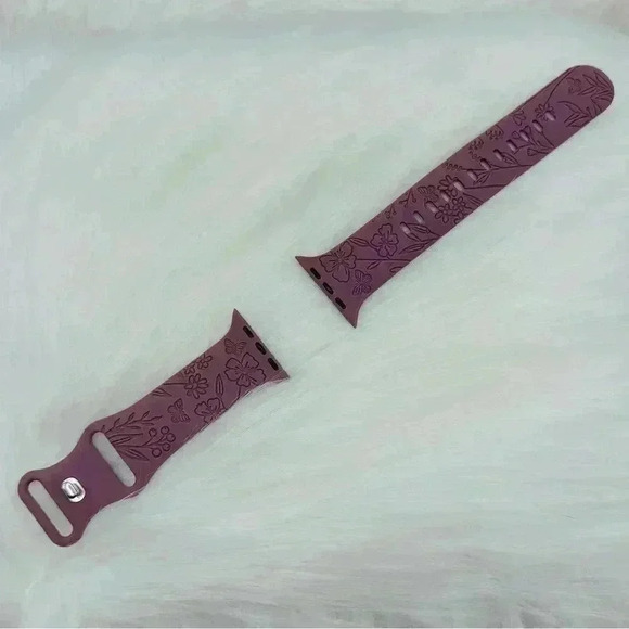 New Floral   Design Apple Watch Bands  42mm 44mm 45mm 49mm Violet - Picture 1 of 6